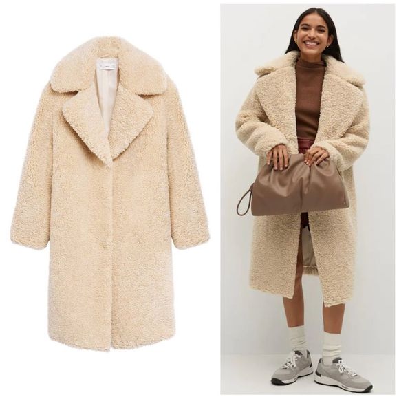 Mango Jackets & Blazers - Mango Faux Shearling Fur Coat New